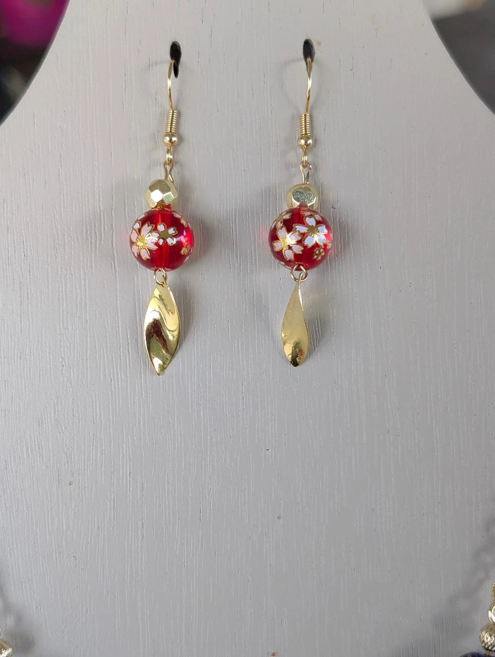 Ketting & oorbellen set op parelketting sakura Japans veelkleurig PA1024 – photo 3